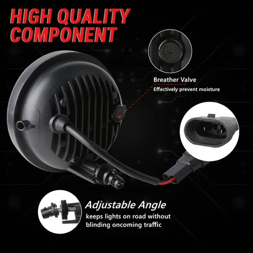 Miniatura 6 de Conjunto de luz antiniebla LED para Tacoma 2005-2011/Solara 2004-2006/Sequoia 2008-2015/Tundra 2007-2013- par, color negro