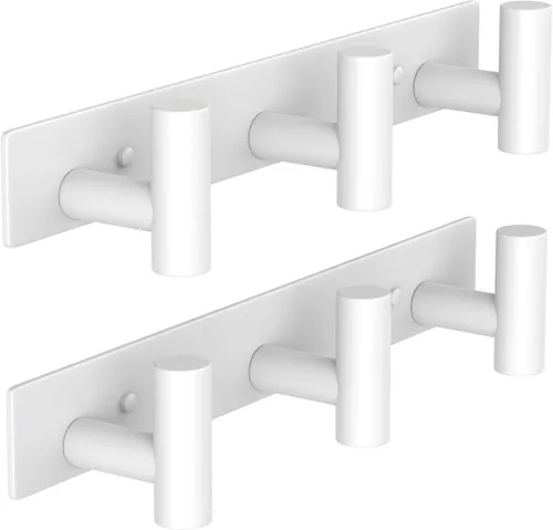 Miniatura 24 de VAEHOLD Ganchos de Pared para Abrigos Montados en Pared, Perchero con 6 Ganchos Dobles para Colgar Toalla Sombrero Abrigo Bata Bolsa Llave para Baño