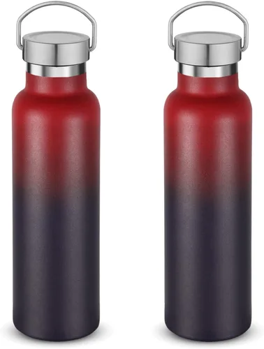 Miniatura 45 de Neihepal Paquete de 4 botellas de agua aisladas de 20 onzas, botella deportiva de doble pared de acero inoxidable con tapa de asa, termo Bubble gum