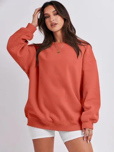 Miniatura 5 de ANRABESS Sudadera de gran tamaño para mujer, con cuello redondo, estilo Y2K, sudadera con capucha de forro polar, cómoda, camiseta informal, ropa