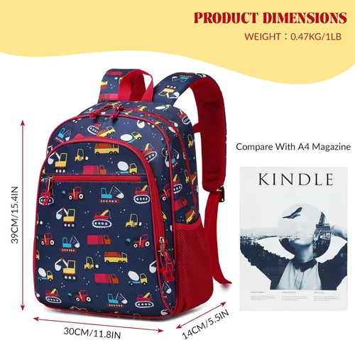 Miniatura 2 de Ryushoyo Mochila infantil para niños y niñas, mochila para niños y niñas, para jardín de infantes, 2 tamaños con correa para el pecho, Black