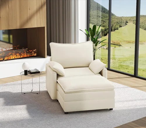 Miniatura 73 de Vesgantti Sofá modular de 108 pulgadas, cómodo sofá de nube con asiento profundo otomano movible, sofá modular en forma de L, sofás seccionales