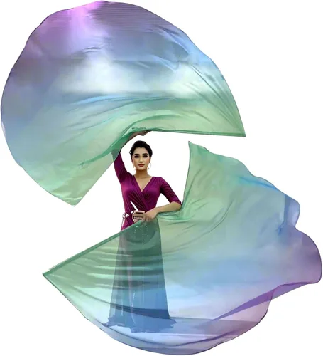 Miniatura 9 de 2 juegos de banderas de danza metálicas semicirculares con forma de alas de ángel de adoración de 55 x 78 pulgadas con varillas escalables