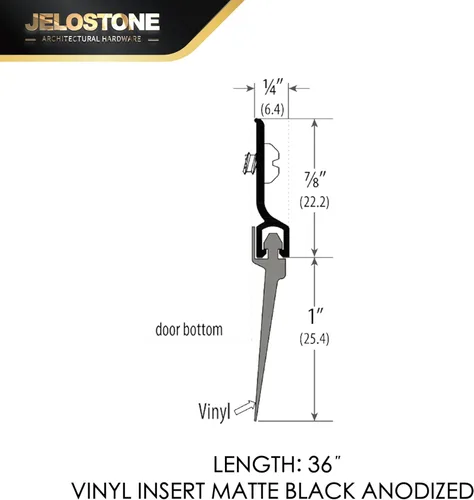 Miniatura 5 de Paquete de 2 - Barredor de fondo para puerta comercial, aluminio resistente, clasificado para fuego, inserción de vinilo, JS-NV307, ideal para uso