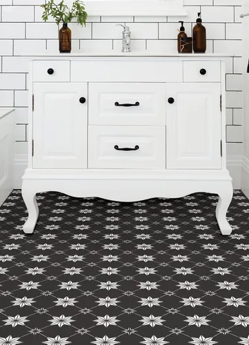 Miniatura 4 de FloorPops Azulejos Rigel negros adhesivos para el suelo, FP3990