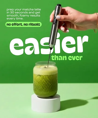 Miniatura 2 de Matcha DNA Varita espumadora de leche de mano. Batidor eléctrico de matcha de acero inoxidable, ligero. Mezclador de mano para café, matcha lattes
