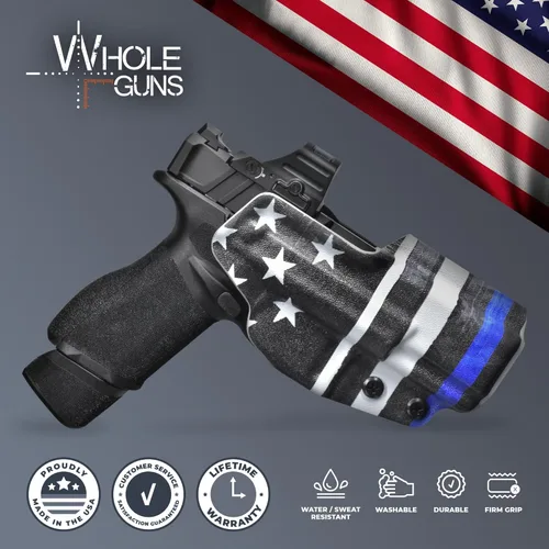 Miniatura 9 de OWB Negro Quick Detach IDPA - Funda KYDEX - Cintura exterior - Retención Posi-Click - 100% fabricado en EE. UU