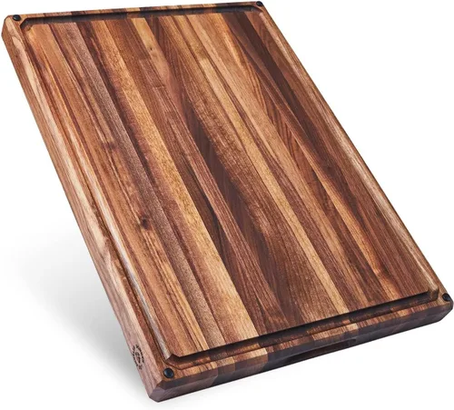 Miniatura 11 de Sonder Los Angeles Welton Tabla de cortar fabricada en Estados Unidos, tabla de cortar de grano final de nogal negro para cocina con pies Welton