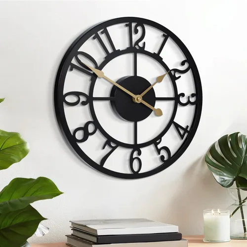 Miniatura 10 de LEIKE - Reloj de pared con números arábigos de 10 pulgadas, funciona con pilas, negro, silencioso y sin tictac, relojes de pared para decoración