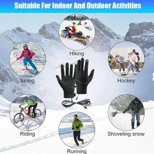 Miniatura 4 de ABABC Guantes térmicos para hombres y mujeres, calentadores de manos de dedo completo, guantes térmicos térmicos para nieve, guantes de trabajo