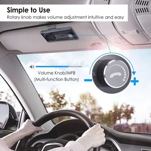 Miniatura 4 de Avantree CK11 - Kit de coche Bluetooth 5.0 manos libres, altavoz de 3 W con clip de visera, compatible con asistente Siri, encendido automático