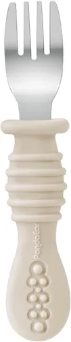 Miniatura 6 de PandaEar Juego de 6 utensilios de tenedor y cuchara para niños pequeños, cubiertos de silicona de acero inoxidable para bebés y niños, sin BPA