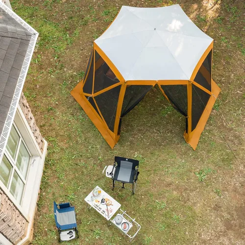 Miniatura 7 de EVER ADVANCED Tienda de campaña emergente para patio trasero, 11.5 x 9.8 pies, Tienda de campaña instantánea con pantalla y mosquitero, naranja