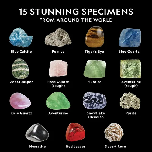 Miniatura 3 de National Geographic Rocks & Mineral Collection - Caja de colección de rocas para niños con 15 piedras preciosas y cristales, geología para niños