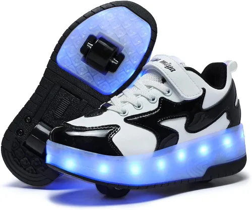Nsasy Zapatos de ruedas para niñas y niños, zapatos de ruedas para niños, zapatos de ruedas con luz LED para niños