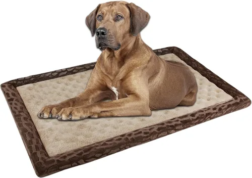 Miniatura 9 de Almohadilla grande para jaula de perros de 36 pulgadas, gris, cama de espuma viscoelástica para perrera de perros, franela suave, lavable