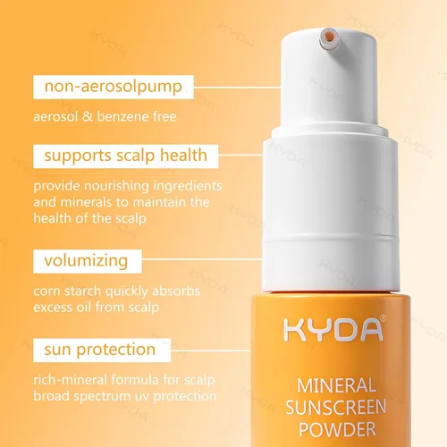Miniatura 3 de KYDA Champú seco en polvo SPF 35, 0.71 onzas de tamaño de viaje Mineral Scalp Sunscrren Champú seco para mujeres y hombres, sin aerosol, champú
