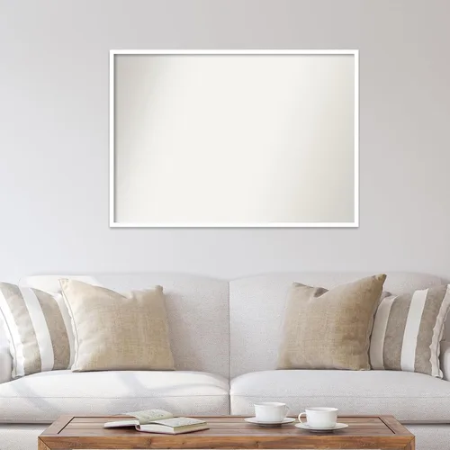 Miniatura 4 de Amanti Art Espejo de baño blanco para sobre el fregadero, 32 x 45 pulgadas, espejo de tocador rectangular blanco esbelto, marco de madera moderno
