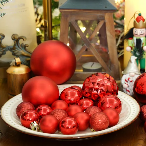 Miniatura 5 de XmasExp - Juego de 24 adornos de bola de Navidad mini irrompibles, adornos para árbol de Navidad, bolas de árbol de Navidad de 30 mm/1.18 pulgadas