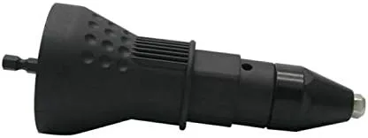 Adaptador de pistola remachadora eléctrica negra, adaptador de taladro inalámbrico, herramienta de inserción, kit de adaptador de remachador con 4