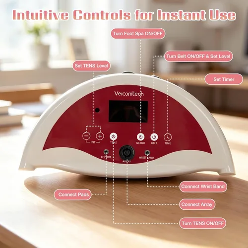 Miniatura 6 de veicomtech Máquina de desintoxicación de baño de pies iónico, máquina de desintoxicación de pies 3 en 1, máquina profesional de desintoxicación