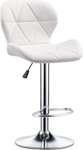 Miniatura 20 de Taburete de bar ajustable giratorio, chasis de acero grande, respaldo moderno para el hogar, taburete redondo de pierna alta, carga de 220.5 lbs