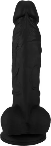 Miniatura 3 de Consolador de silicona realista, con succión. Premium. 6.7 pulgadas. de Naughty., Negro, 1, 1