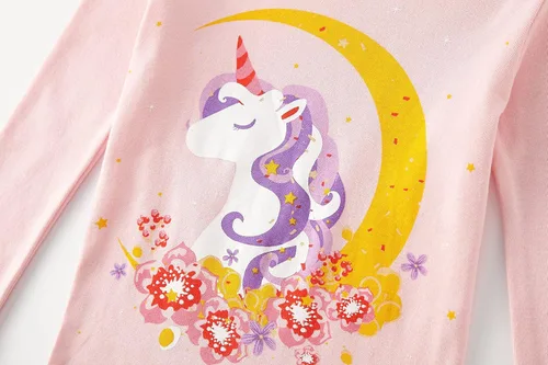 Miniatura 5 de AmberEft Pajamas for Girls 4-Piece PJs Cotton Pyjama Sets Sleepwear 2-12 Years