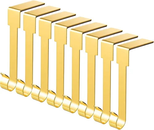 Miniatura 14 de 6 piezas de soportes para calcetines de Navidad para repisa, ganchos para colgar calcetines de metal, ganchos para ornamentos navideños, clips