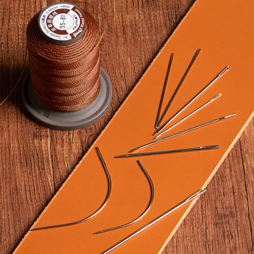 Miniatura 5 de WUTA Juego de agujas de coser a mano de hilo encerado, suministros de costura de cuero para tapicería del hogar, bolsas de lona de cuero, sofá