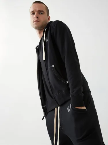 Miniatura 7 de True Religion - Sudadera con capucha y cremallera con logotipo de Buda para hombre