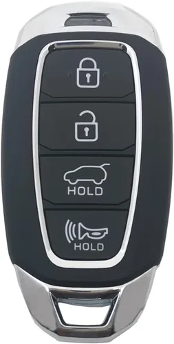 Funda para llavero compatible con Hyundai Kona Santa Fe Elantra GT Veloster Accent Venue 2019 2020 2021 2019 2020 2021, repuesto (negro)