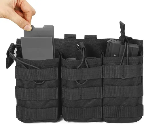 Miniatura 5 de Juego de inserción de bolsa de revista, clip M4 AK 5.56 7.62 Mag bolsa portador clip táctico caza CS tiroteo accesorios militares equipo 4 piezas