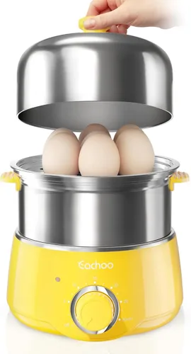 Miniatura 8 de Cocedor de huevos duros - CACHOO Hervidor de huevos de acero inoxidable rápido para 14 huevos con temporizador de 30 minutos y apagado automático