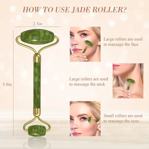 Miniatura 3 de Rodillo de Jade Gua Sha Set – Juego de cuidado de la piel facial, herramientas de belleza facial, herramientas naturales de belleza para el cuidado