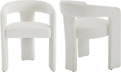 Modern Boucle - Juego de 2 sillas de comedor tapizadas con diseño de barril con brazo, cómodas sillas laterales para cocina, comedor, recepción,