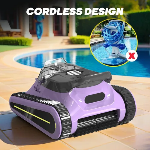 Miniatura 4 de Aspiradora de piscina para piscina sobre el suelo para piscinas en el suelo, tiempo de funcionamiento de 2.5 horas, limpiador robótico inalámbrico
