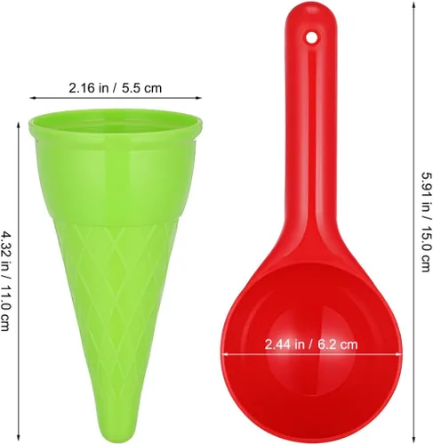 Miniatura 2 de TOYANDONA Juguetes de playa de plástico para helados, 5 uds. Cuchara para niños, juguetes de arena para niños pequeños (color aleatorio)