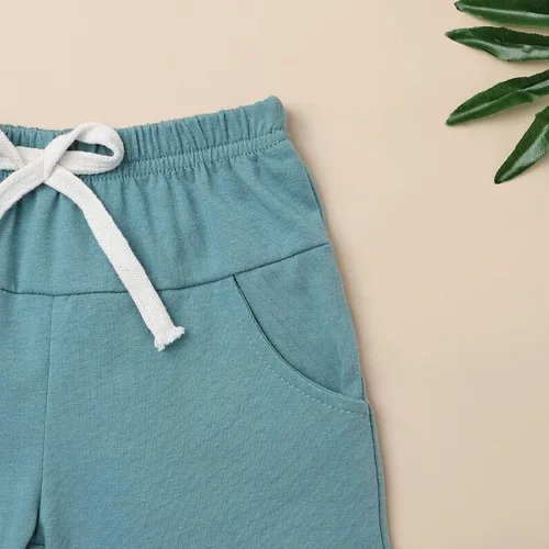 Miniatura 6 de Ropa para bebé niño pequeño, trajes de verano de manga corta, camiseta de retazos y pantalón con bolsillo, conjunto de 2 piezas, 12 meses a 4 años