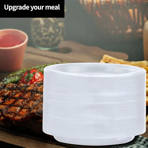 Miniatura 5 de Plato de plástico transparente de alta calidad de color sólido para aperitivos (7 pulgadas), 50 unidades, elegante y duradero para fiestas y eventos