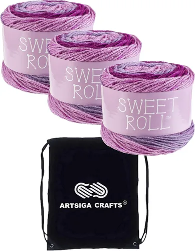 Miniatura 13 de Premier Yarns Sweet Roll Raspberry Swirl 1047-05 (6 madejas, el mismo lote de tinte) estambre mediano #4 para ganchillo y tejer con bolsa