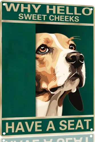 Miniatura 12 de Labrador Retriever - Letrero de metal con texto en inglés "Why Hello Sweet Cheeks Have A Seeks Have A Seeks" (1683)