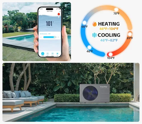 Miniatura 3 de Bomba de calor de piscina de 30,000 BTU - Calentador eléctrico de piscina para piscinas sobre el suelo y enterradas de hasta 8,000 galones