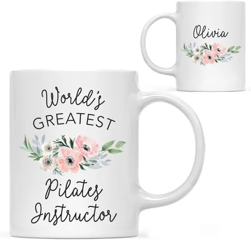 Miniatura 31 de Andaz Press Taza de café personalizada de 11 onzas, taza ejecutiva de relaciones públicas más grande del mundo, flor de anémona rosa, 1 paquete