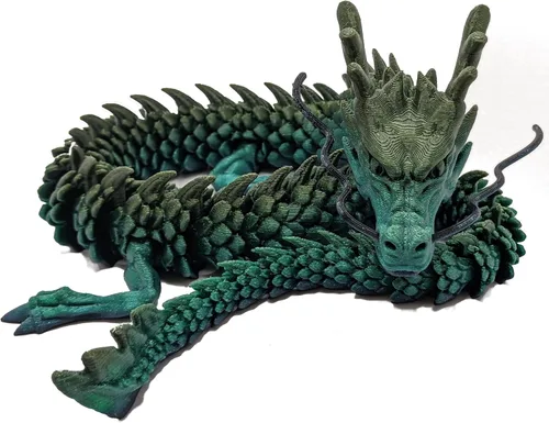 Miniatura 6 de Dragón impreso en 3D – Personalizable, hecho a pedido, juguete articulado del dragón mítico, regalo (M, negro con vientre verde lima)