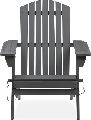 Miniatura 3 de Amazon Aware Silla Adirondack plegable para exteriores con certificación FSC, madera de acacia, gris oscuro