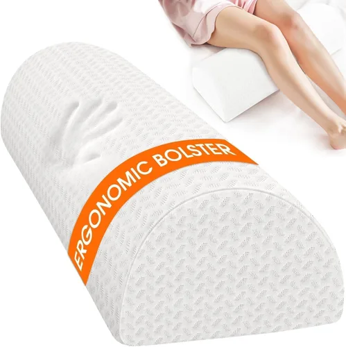 Miniatura 12 de SweetSlubr Almohada de rodilla para dormir de lado, almohada de espuma viscoelástica de media luna para piernas, almohada de elevación de cuña