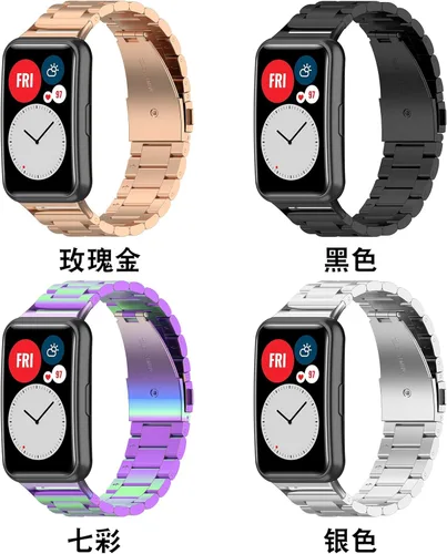 Miniatura 2 de Correa de repuesto para Huawei Watch Fit Band, de acero inoxidable, compatible con Huawei Watch Fit Smart Watch Paquete de 4