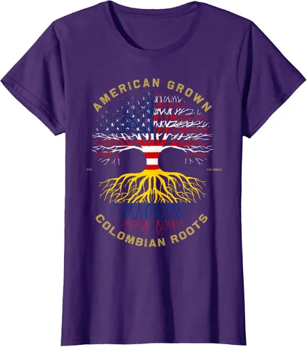Miniatura 8 de Camiseta de regalo con la bandera de Estados Unidos con árbol de raíces colombianas