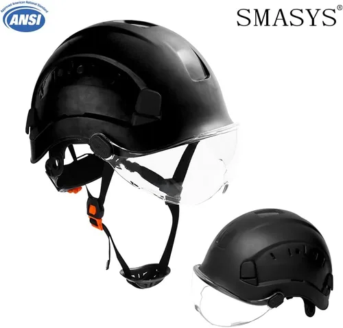 Miniatura 2 de SMASYS Casco de seguridad ABS ajustable con visera de suspensión de 6 puntos perfecto para construcción y escalada